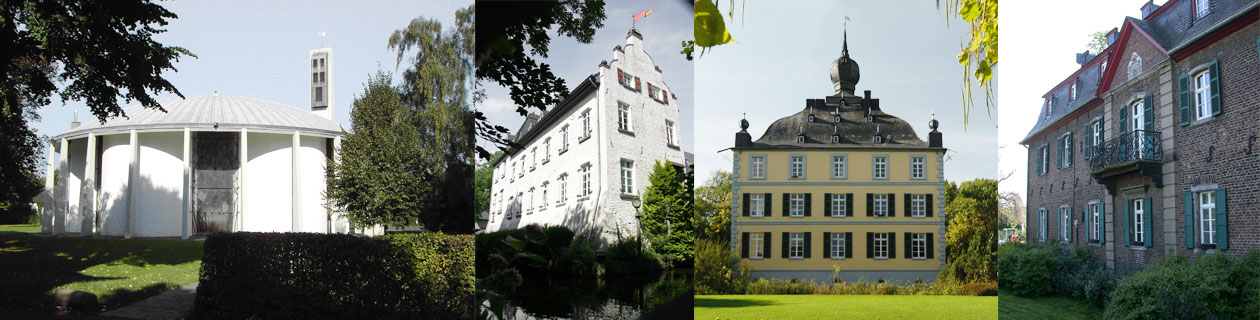 Collage historische Gebäude in Hürth